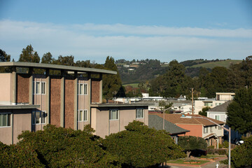 Afternoon view of a residential district near downtown San Leandro, California, USA.