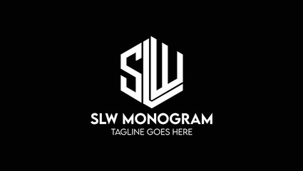 Letters SLW Creative Name Initials Monogram Lettermark Minimal Modern Logo Design Template