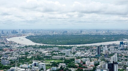 Fototapeta premium Stadtansicht von Bangkok, Skyline und Panorama