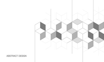 The graphic design elements with isometric shape blocks. Vector illustration of abstract geometric background