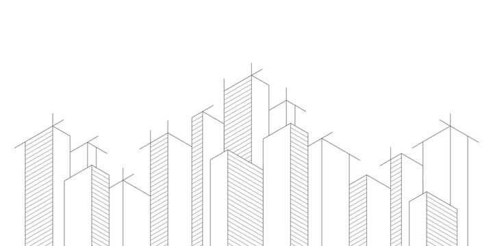 Architectural drawing with building construction