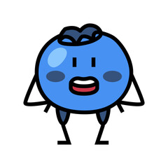 character blueberry color icon vector. character blueberry sign. isolated symbol illustration