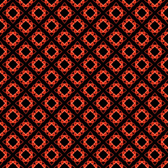 Geometric Floral Shaped Red Black Texture Textile Tiles Background Art Wallpaper Banner Print Wrapping Paper Interior Design Pattern