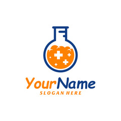 Health Lab Logo Design Template. Health Science logo concept vector. Creative Icon Symbol