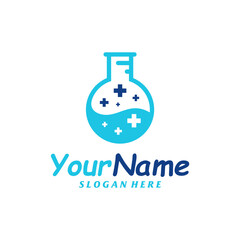 Health Lab Logo Design Template. Health Science logo concept vector. Creative Icon Symbol