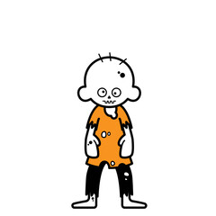 ハロウィンで使いやすいシンプルなゾンビのイラスト