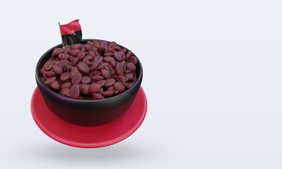 3d coffee day Angola flag rendering left view