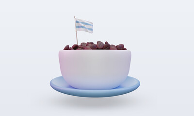 3d coffee day Argentina flag rendering front view