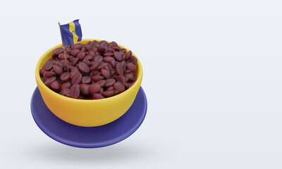 3d coffee day Barbados flag rendering left view