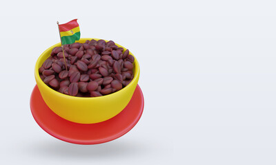 3d coffee day Bolivia flag rendering left view