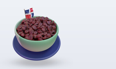 3d coffee day Dominican Republic flag rendering left view