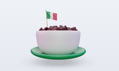 3d coffee day Italy flag rendering front view