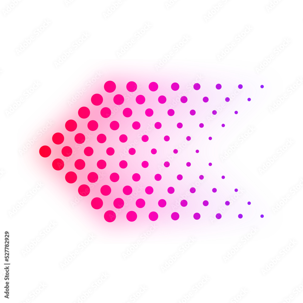 Wall mural gradient neon dots arrow
