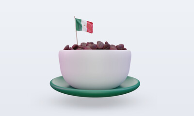 3d coffee day Mexico flag rendering front view