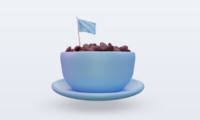 3d coffee day Micronesia flag rendering front view
