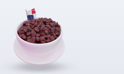 3d coffee day Panama flag rendering left view