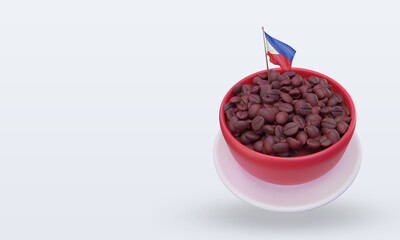 3d coffee day Philippines flag rendering right view