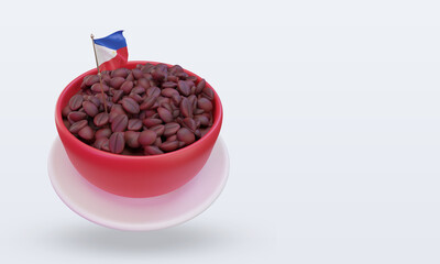 3d coffee day Philippines flag rendering left view