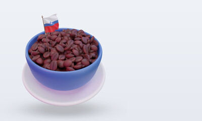 3d coffee day Slovenia flag rendering left view