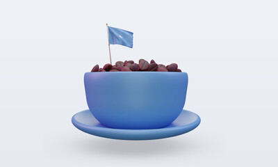 3d coffee day Somalia flag rendering front view