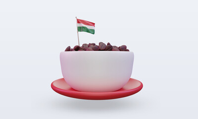 3d coffee day Tajikistan flag rendering front view