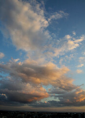 sky,clouds and sunset  as picturesque view 