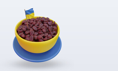 3d coffee day Ukraine flag rendering left view