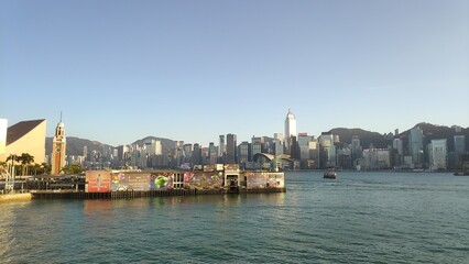 Obraz na płótnie Canvas city hong kong Ferry Tsim Sha Tsui The Star Ferry Central