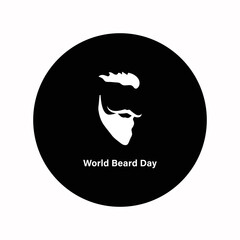 Happy World Beard Day.Digital vector illustration of male face. Bearded man.World Beard Day.Mustache Day. September 03.Flat Vector Illustration.Bearded man.World Beard day concept design for poster.