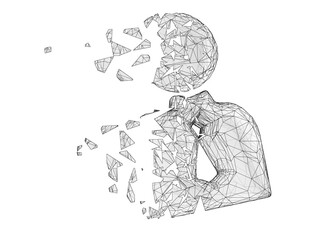 Person icon as symbol of hired employee isolated on black background. 3D illustration.