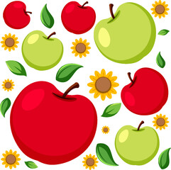 Cartoon fruits seamless pattern