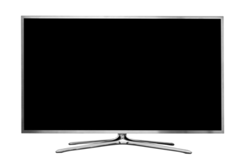 blank tv on stand isolated on transparent background