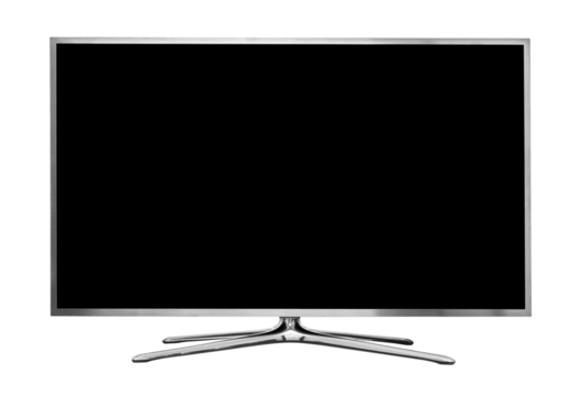 blank tv on stand isolated on transparent background
