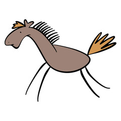 Brown horse is galloping