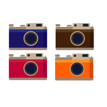 retro camera flat design illustration concept