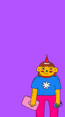 vertical christmas stories. Christmas templates for social networks. Stars, rainbow, rabbits. Celebration 2023. 1970 psychedelic and hippie nostalgia postcards and posters	