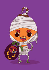 disguised pumpkin for halloween from mummy