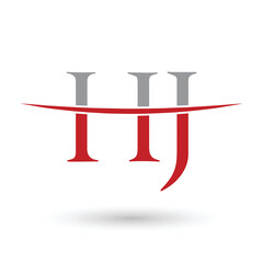 H and J Letters Logo Design with Line in the Middle