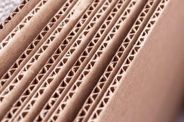 Corrugated cardboard sheets are one by one, they are prepared for the production of cardboard...