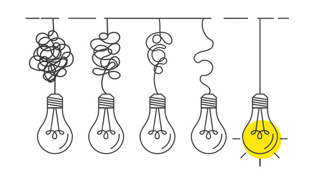 Organization And Simplification Of Processes. Solving A Business Problem Concept. Creative Idea Vector Illustration