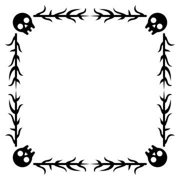 skull square frame
