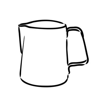 recommend clip art: Creamer jug hand drawn vector illustration isolated on white background