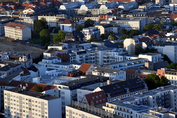 Blick auf Leipzig in der Dämmerung