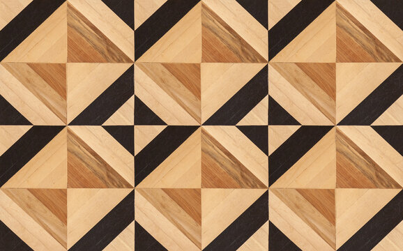 Texture of vintage parquet floor with geometric pattern