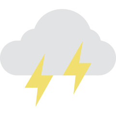 Cloud Lightning Vector Icon