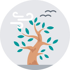 Forest Wind Vector Icon