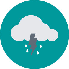 Rain Thunderstorm Vector Icon