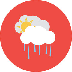 Rain Thunderstorm Vector Icon