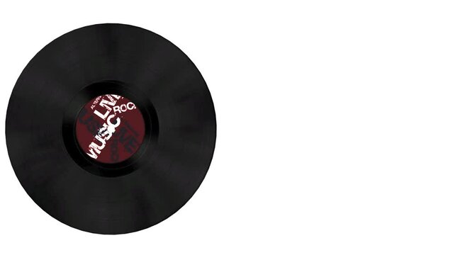 vinyl record with label on whitescreen