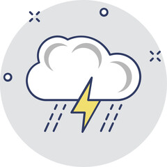 Cloud Lightning Vector Icon